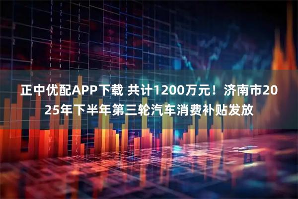 正中优配APP下载 共计1200万元！济南市2025年下半年第三轮汽车消费补贴发放
