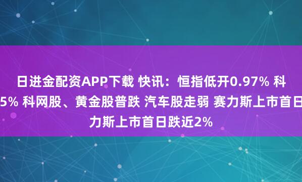 日进金配资APP下载 快讯：恒指低开0.97% 科指跌1.75% 科网股、黄金股普跌 汽车股走弱 赛力斯上市首日跌近2%